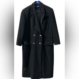 Cenno High Casual Double Breasted Womens Wool Blend Coat Mid-length Size 66 (Med